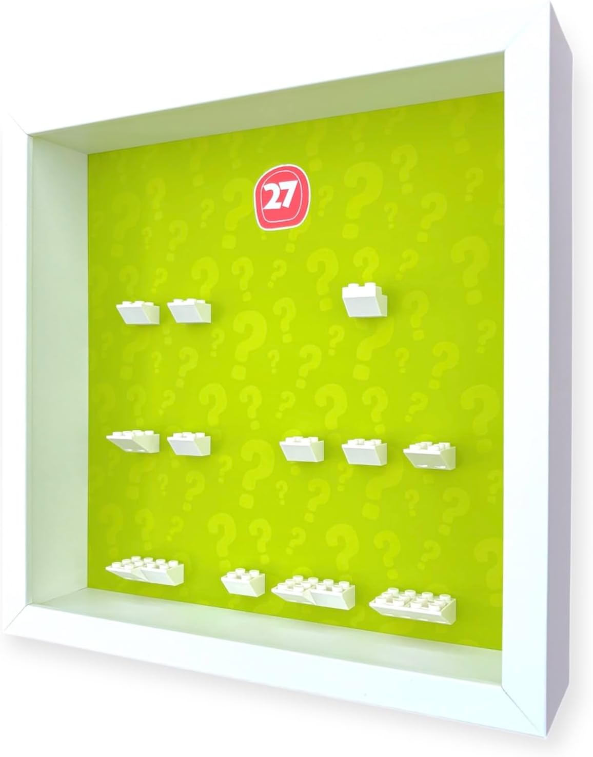 FRAMEPUNK Minifigure Display Case - for LEGO Minifigures Series 27 71048 - Wall Mount or Free Stand - Deep for accessories - Removable Front for Easy Access - White Case