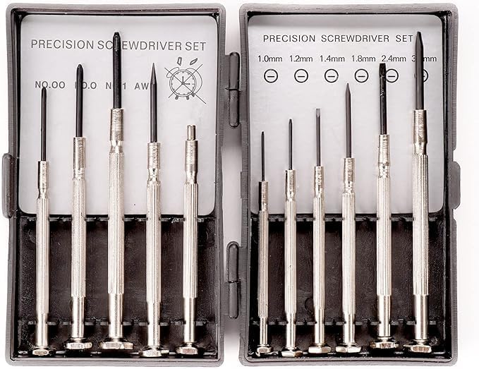 Precision Screwdriver Set 11pc - Mini Screwdriver Kit for Glasses, Watches, Remotes & Doorbells, Household Gadgets, Computers - Portable Pocket Sized Screwdrivers in Storage Case - Small Screwdrivers