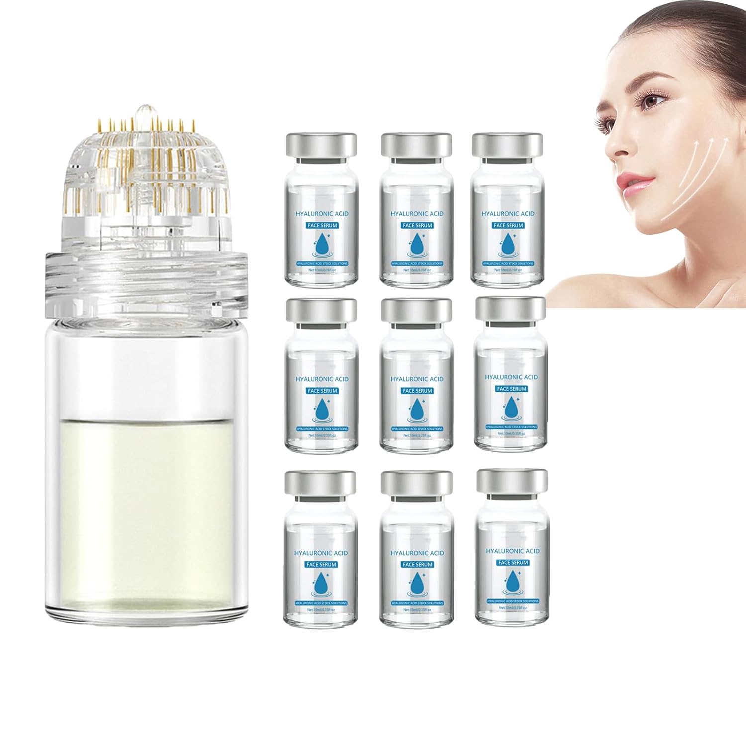 micro infusion system, micro infusion system for face, Care for skin，needle length is 0.25mm (9PCS)