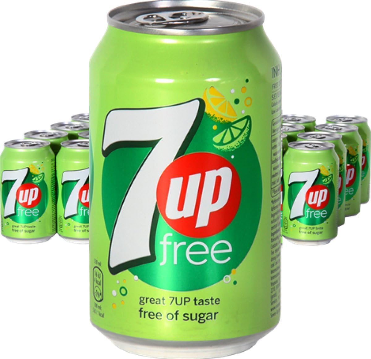 7Up Zero Barcoded Cans, 24 x 330ml - by Kandy Collection