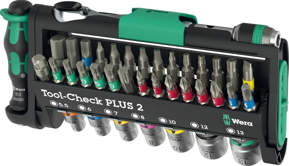 Wera Tool-Check PLUS 2, 39-Pc 1/4" Bit Ratchet, Socket & BiTorsion Bit Set