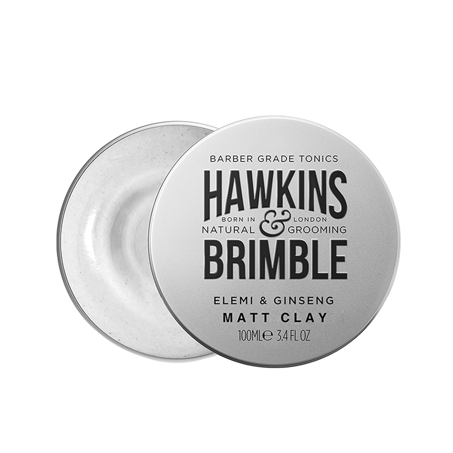 Hawkins & Brimble - Matt Clay Mens Hair Styling, 100ml - Non Greasy Matte Clay for Light, Medium and Strong Hold - Elemi and Ginseng Softens Repairs Allows for Restyling - Ideal for Dry and Damp Hair