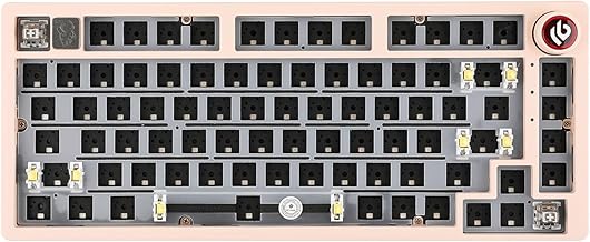 EPOMAKER x LEOBOG Hi75 Aluminum Alloy Wired Mechanical Keyboard Barebones Kit, Programmable Gasket-Mounted Gaming Keyboard Kit, Hot Swappable, with Mode-Switching Knob, NKRO for Win/Mac (Creamy Pink)