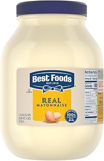 Best Foods Real Mayonnaise Jar Made with 100% Cage Free Eggs, Gluten Free, 1 gallon