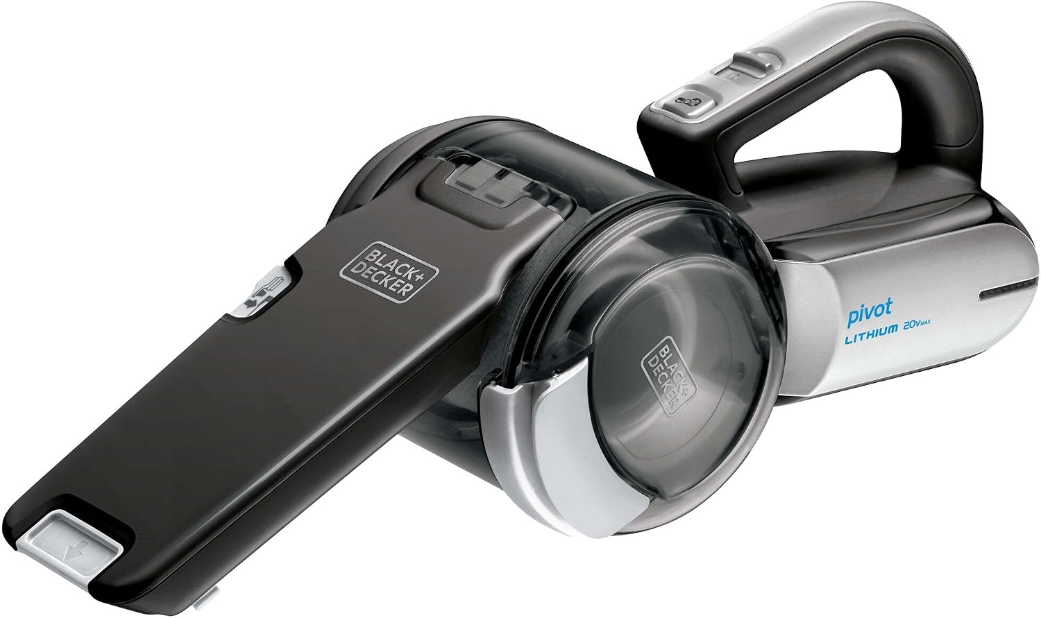 BLACK+DECKER dust buster PIVOT VAC Handheld Vacuum Cordless, Car Vacuum Portable Rechargeable, Extendible Crevice Tool and 200 Degree Pivoting Nozzle, Strong Suction, Lightweight (BDH2000PL)