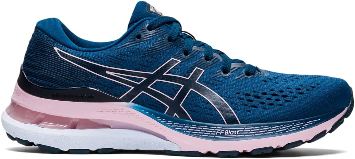 ASICS Women's Gel-Kayano 28 Running Shoes, 6, MAKO Blue/Barely Rose