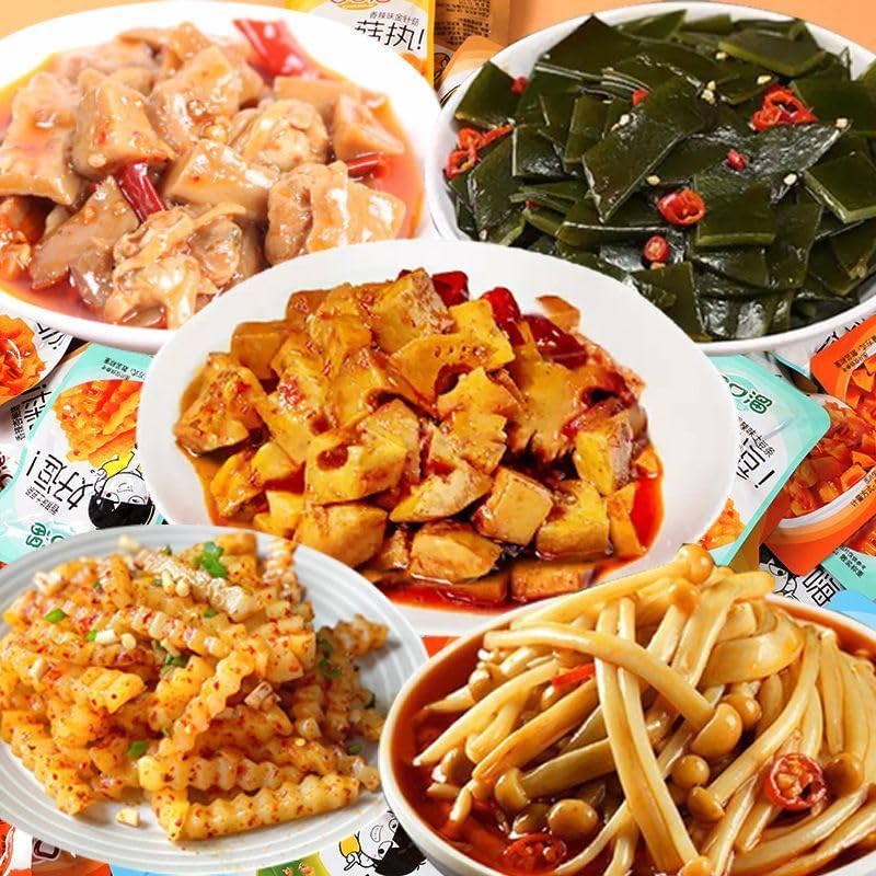 Instant spicy flammulina velutipes, crispy dried radish, lotus root and kelp slices, mixed flavored kimchi, pickled vegetables, side dishes, healthy vegetarian salad (Lotus root,10 packs)