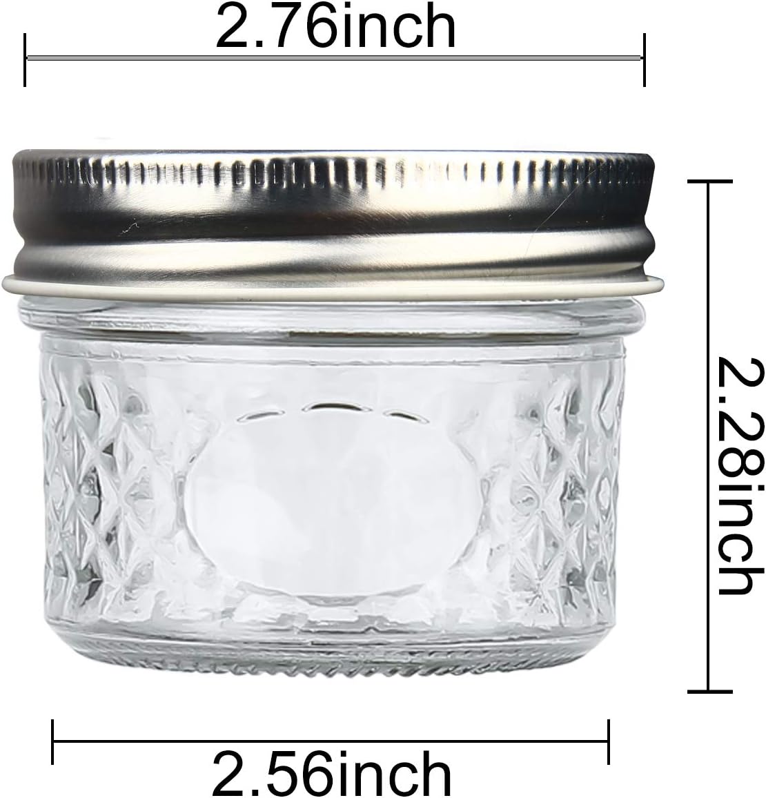 Accguan Mini Mason Glass Canning Jars,4 OZ Jelly Jars With Regular Lids(Silver,Ideal for Honey,Jam,Wedding Favors,Shower Favors,Small Pice Jars 40 PACK