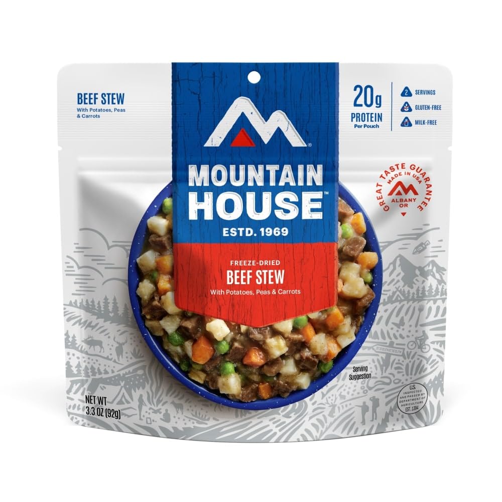Mountain House Beef Stew | Freeze Dried Backpacking & Camping Food | 2 Servings | Gluten-Free