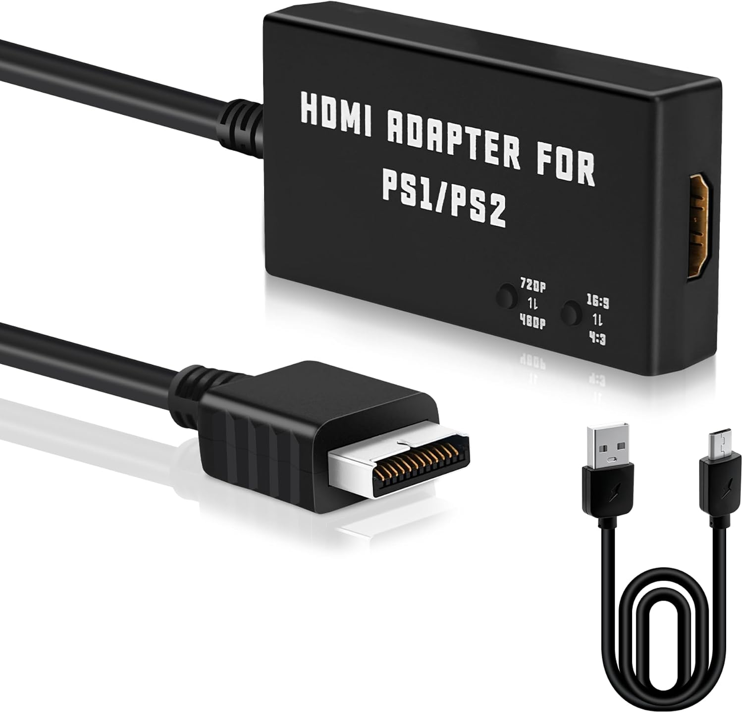 Mcbazel PS1/PS2 To HDMI Adapter,Multifunctional HDTV HDMI Cable Adapter for PS1/PS2/PS One