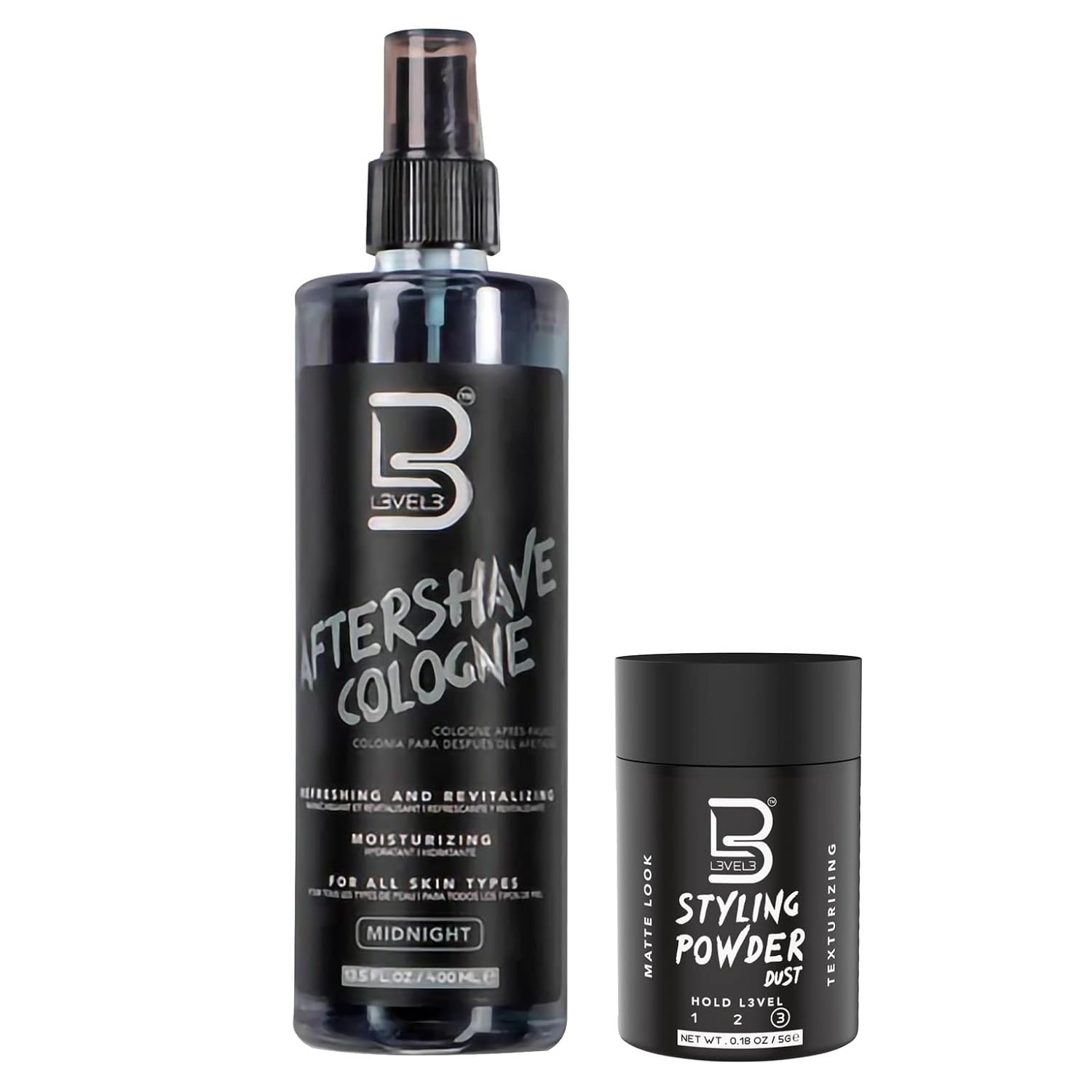 L3 Level 3 After Shave Spray Cologne - Softens Skin - Refreshes and Relieves Face and Skin - Styling Powder Included