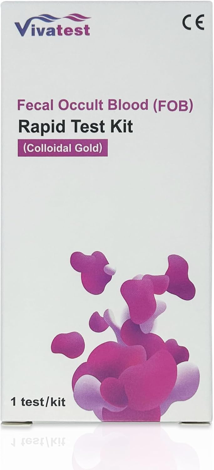 VivaTest FOB Test Kit – Colloidal Gold Fecal Occult Blood Test – Accurate and Rapid Test Kit Stool Testing Kit for Home Use – FOB Detection Test Kit for Ulcers, Polyps, Colitis