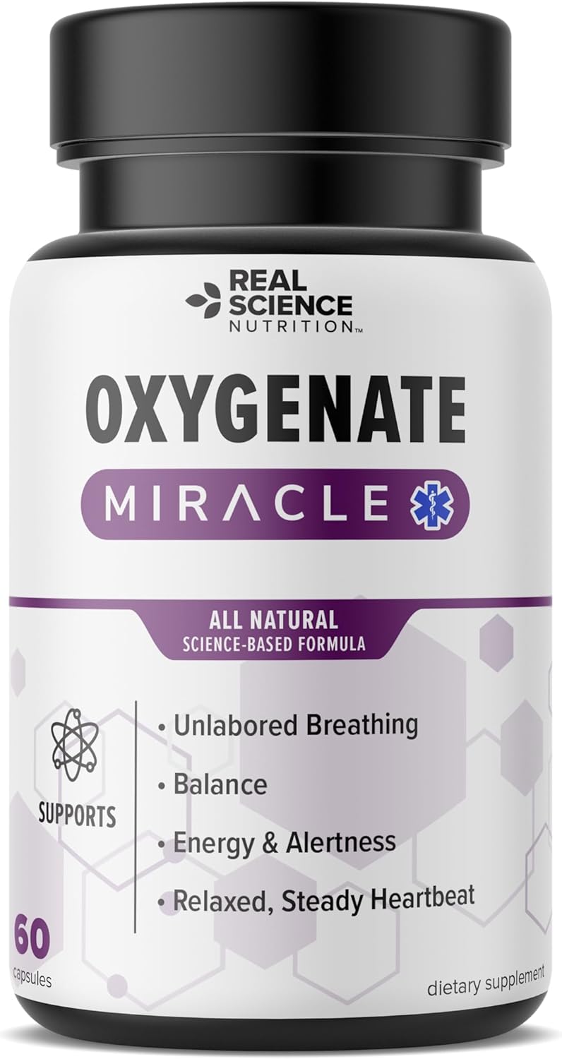 Offers Oxygenate Miracle - Formulated for Lung Support, Helps Relieve Symptoms of Low Oxygen Such as Shortness of Breath, Rapid Heart Rate, Snoring, Wheezing, and Others
