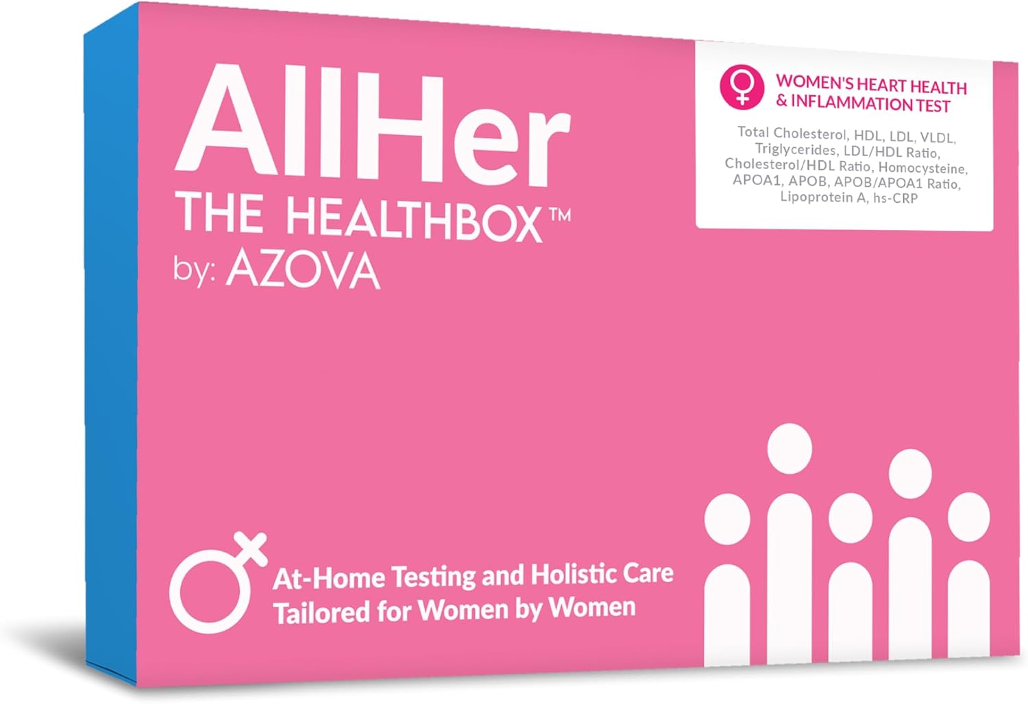 Women’s Heart Wellness Monitoring Kit with Lab Reviewed Cholesterol HDL LDL VLDL Triglyceride ApoA1 ApoB hsCRP and Lipoprotein(a) Sample Panel FSA HSA Eligible at Home Collection by AZOVA