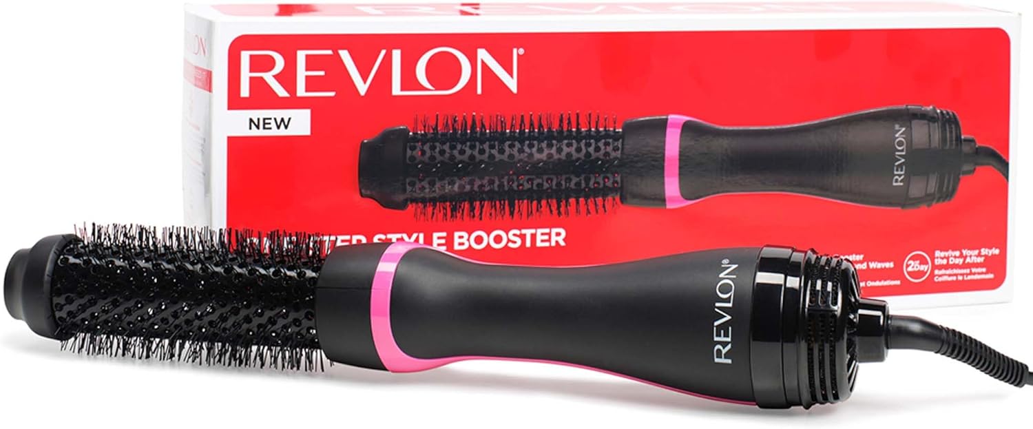 Revlon One-Step Style Booster - Round Brush Dryer & Styler, Round Brush- 38 mm (Thermal Bristles, Ceramic-Coated Barrel, Ionic + Ceramic Technology) RVDR5292UKE