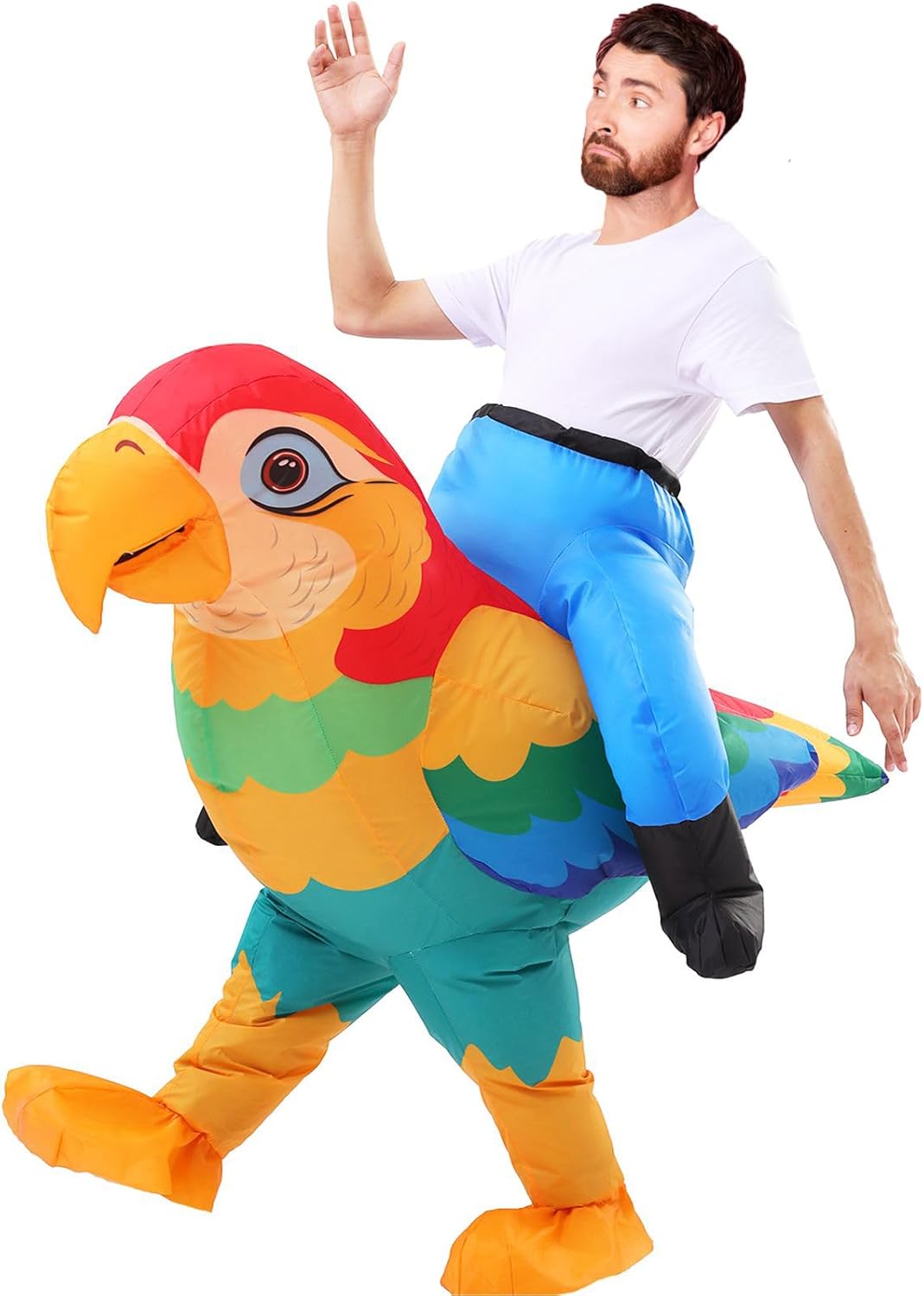 zelkphy Inflatable Parrot Costumes for Adult Blow up Parrot Costume Funny Halloween Costumes Party Cosplay Outfit Fancy Dress up