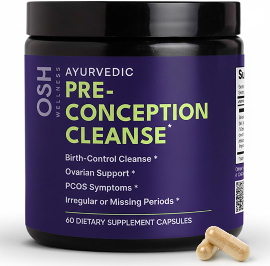 Freshly Moms Preconception Cleanse | TTC & Fertility Support | Ovarian & Uterus Cleanse for Balancing Hormones | Regular Cycle Support | with Stinging Nettle, Red Clover, and More | 30 Servings