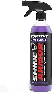 Ceramic Coating Top Coat for Cars Fortify Quick Car Wax Polish Spray Waterless Wash & Wax Hydrophobic Polish & Polymer Paint Sealant Detail Protection 16 Fl Oz by SHINE ARMOR