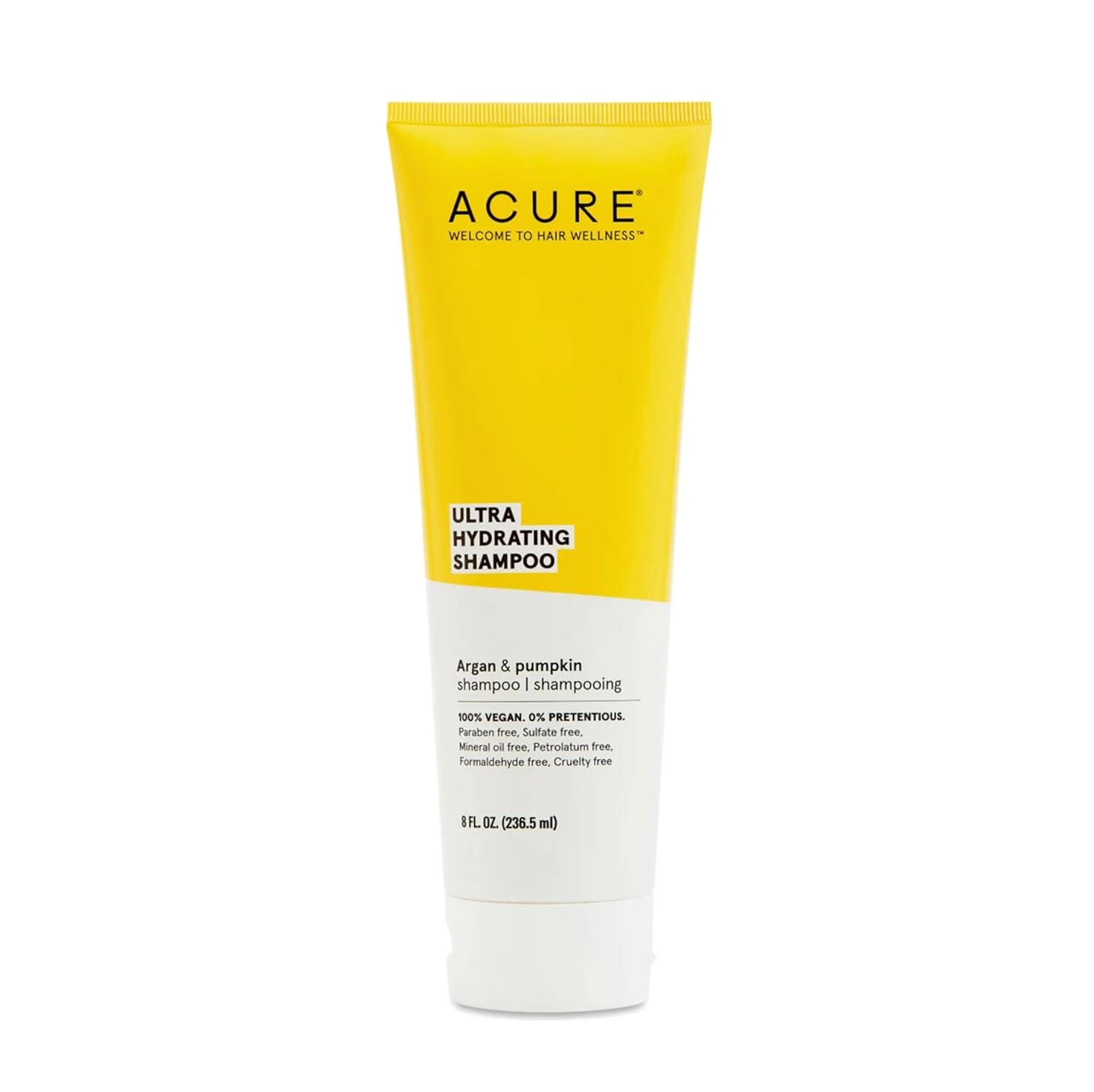 Acure Ultra Hydrating Shampoo – Deep Moisture & Nourishing Formula for Dry, Dehydrated Hair, Restores Hydration, Vegan, Sulfate & Paraben-Free, 8 Fl Oz
