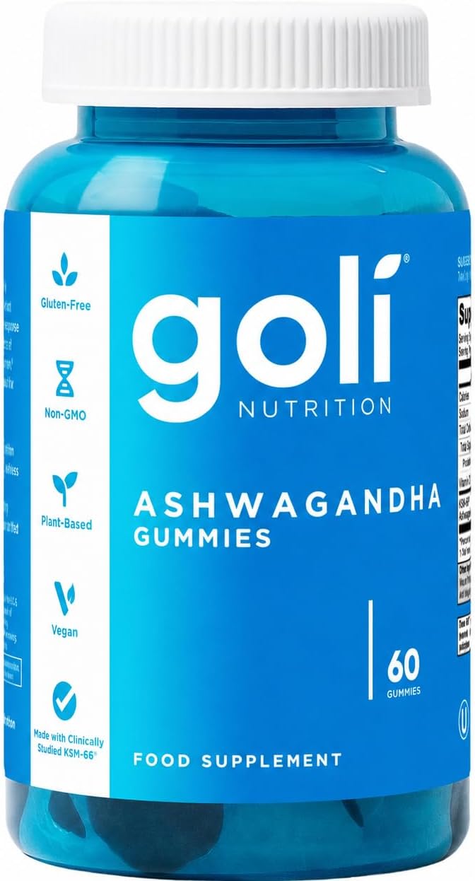 Goli Ashwagandha KSM-66 Gummies | Stress, Sleep & Mood Support | Mixed Berry | Vitamin D, Vegan, Plant Based, Non-GMO, Gluten Free, Gelatin Free | Relax. Restore. Unwind. | 60 Gummies