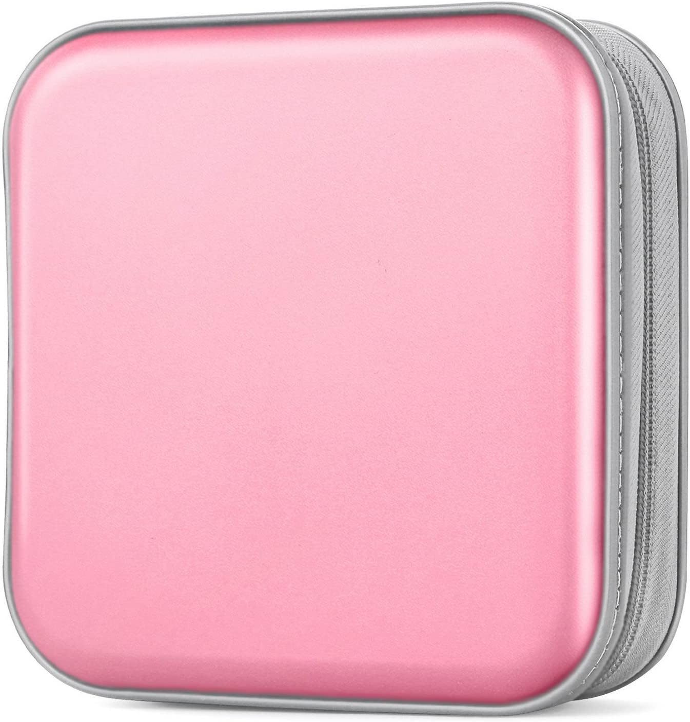 CD/DVD Case Wallet, Light Pink, 48 Capacity, Durable Plastic and Non-Woven Fabric Material, Easy to Carry and Organize CDs and DVDs