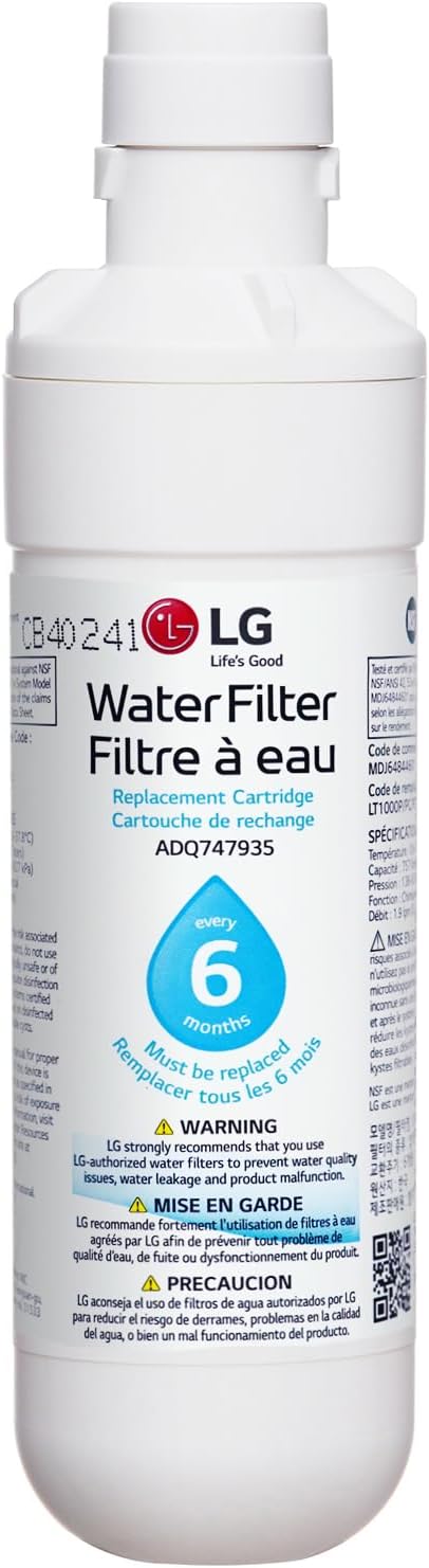 LG LT1000P - 6 Month / 200 Gallon Capacity Replacement Refrigerator Water Filter (NSF42, NSF53, and NSF401) ADQ74793501, ADQ75795105, AGF80300704, or AGF80300705 White