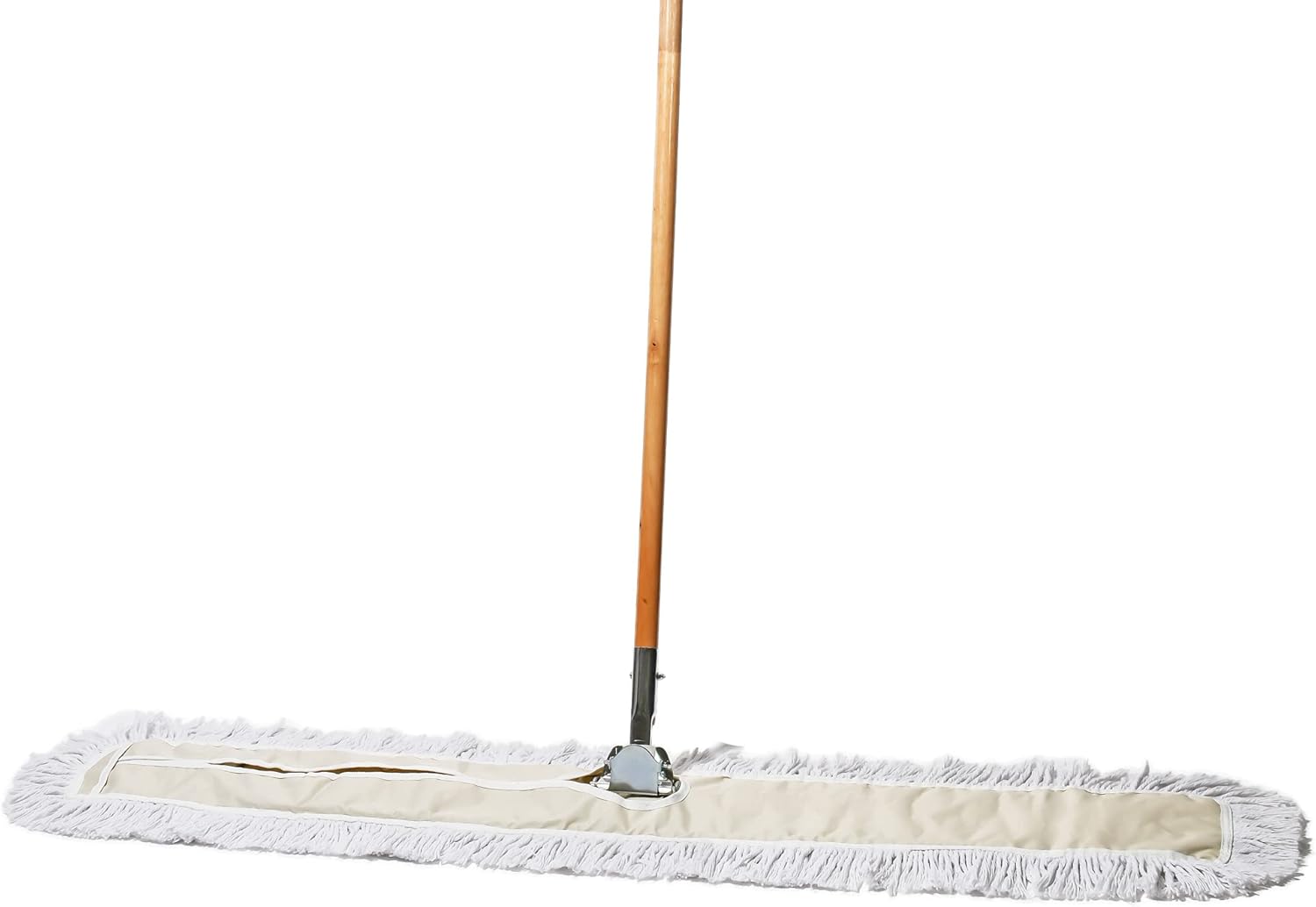 Commercial Dust Mop & Floor Sweeper, 48 in. Dust Mop for Hardwood Floors, Cotton Reusable Dust Mop Head, Wooden Broom Handle, Industrial Dry Mop for Floor Cleaning & Janitorial Supplies