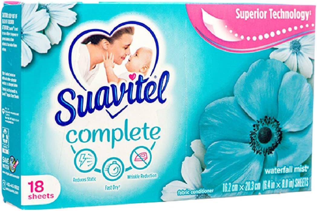 Suavitel Dryer Sheets Waterfall Mist 18 ct