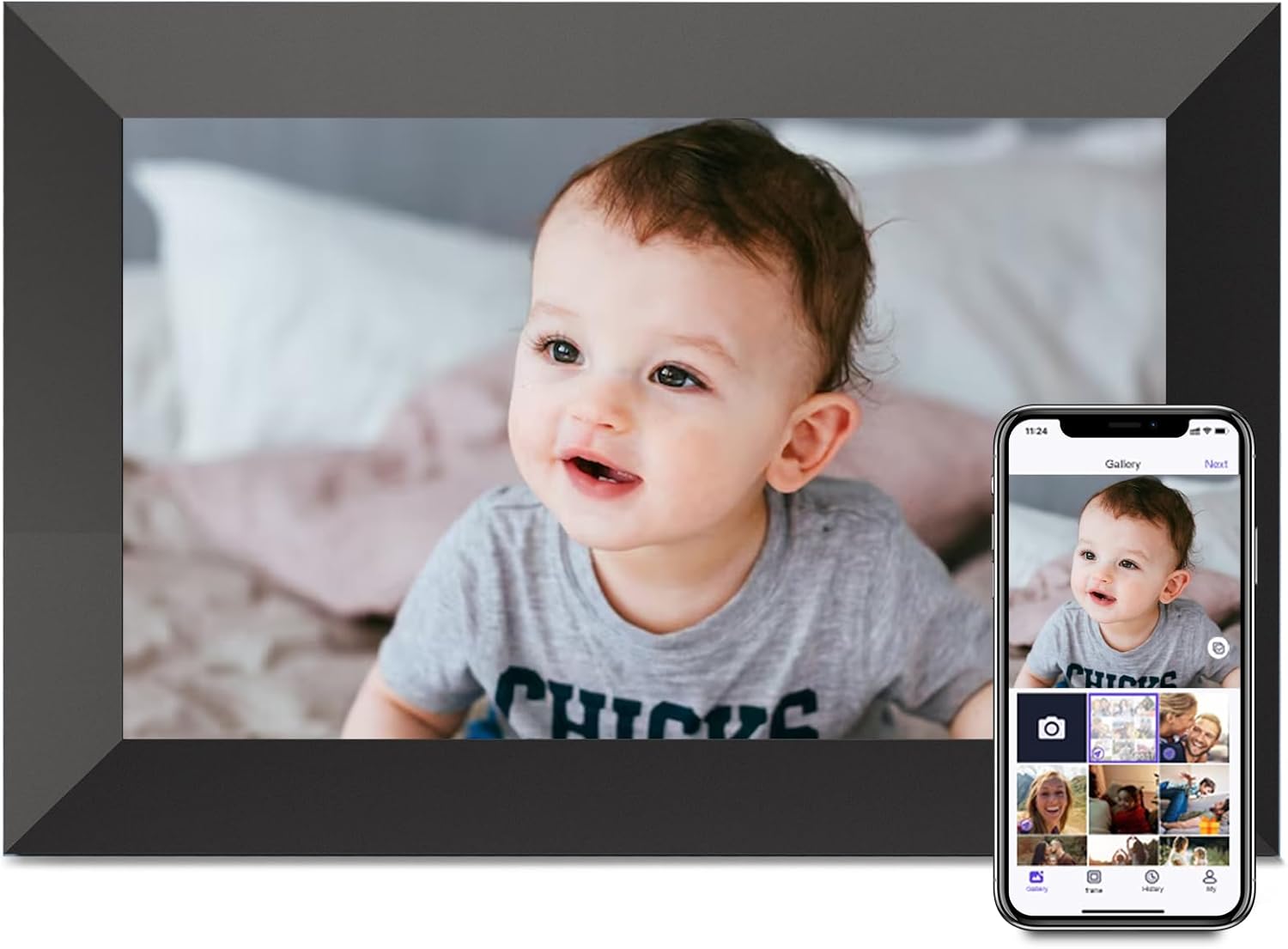 Uhale Digital Picture Frame, 10.1-inch High Definition Touch Screen, 16GB Memory, Digital Photo Frame with Automatic Rotation Feature