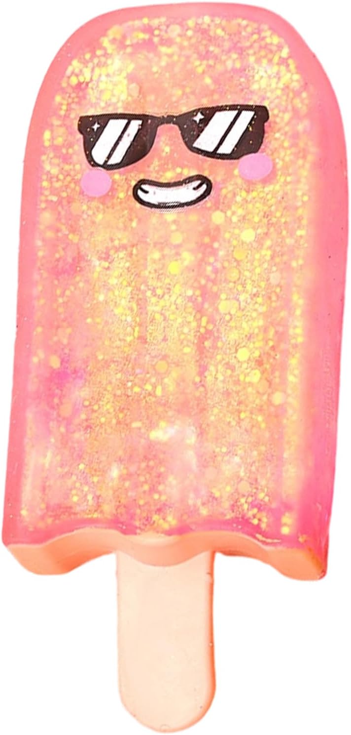 Ice Cream Squeeze Squishy,Summer Sensory Stress Relief,Easter Basket Stuffers Party Favors for Anxiety Relief Everyone,Birthday Gift Pink