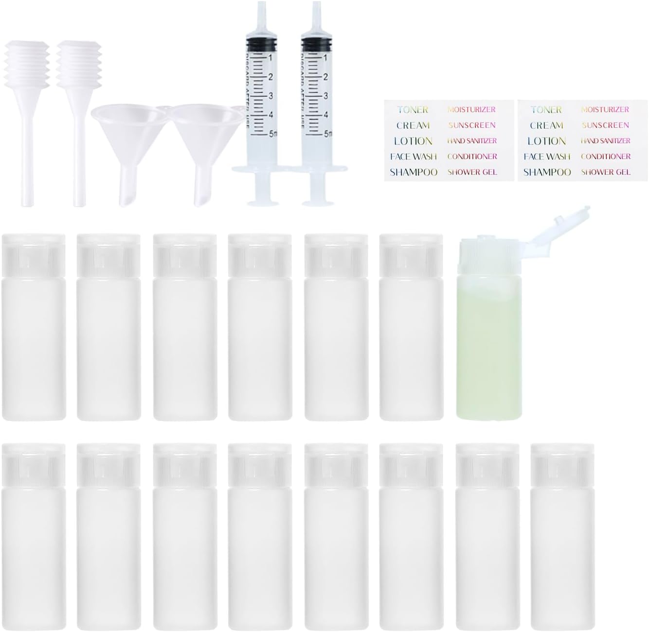 0.4oz 15 Pack Small Travel Containers for Toiletries Leak Proof TSA Approved Refillable Squeeze Bottles for Shampoo and lotion Travel Essentials‌