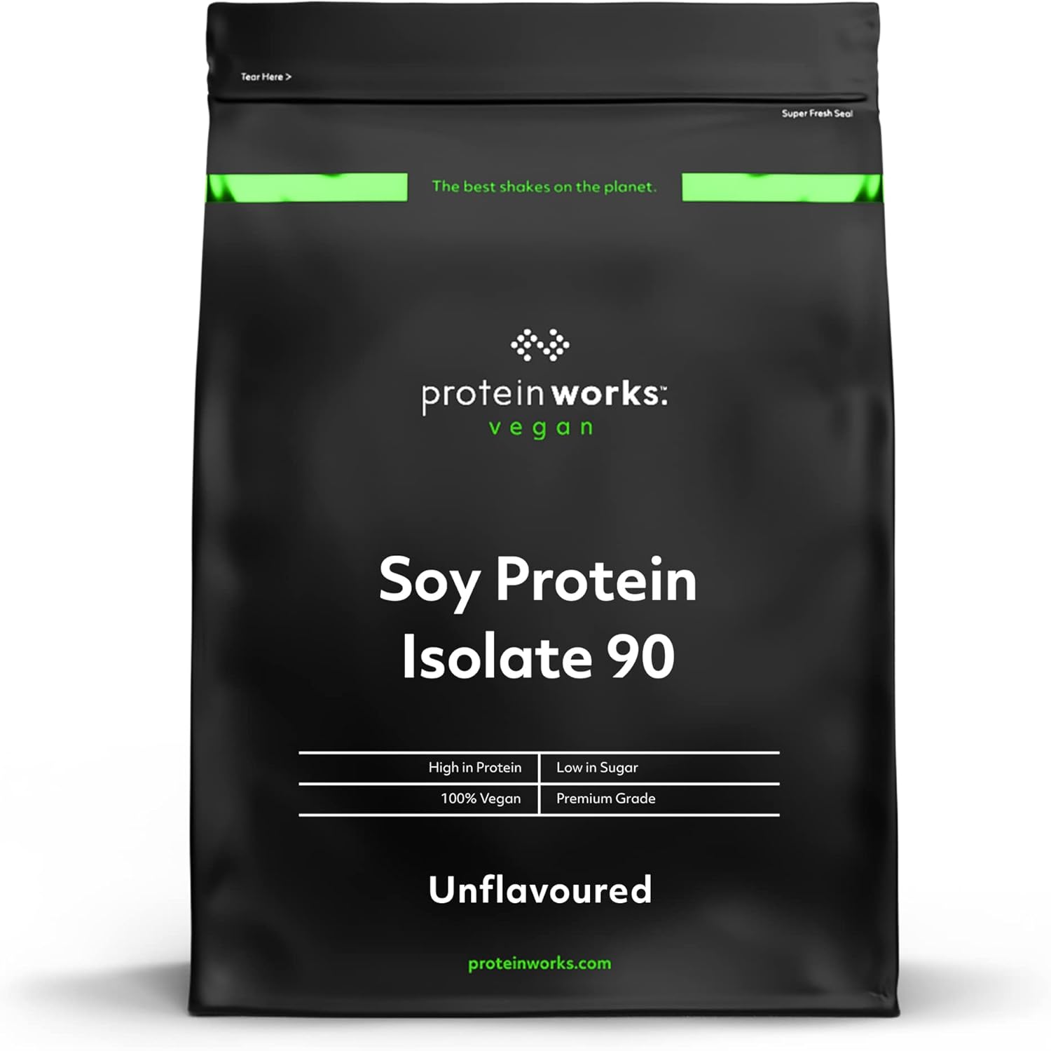 Protein Works Soy Protein 90 (Isolate) Protein Powder | 100% Plant-Based | Low Fat | No Added Sugar | Gluten-Free | Unflavoured | 1 Kg