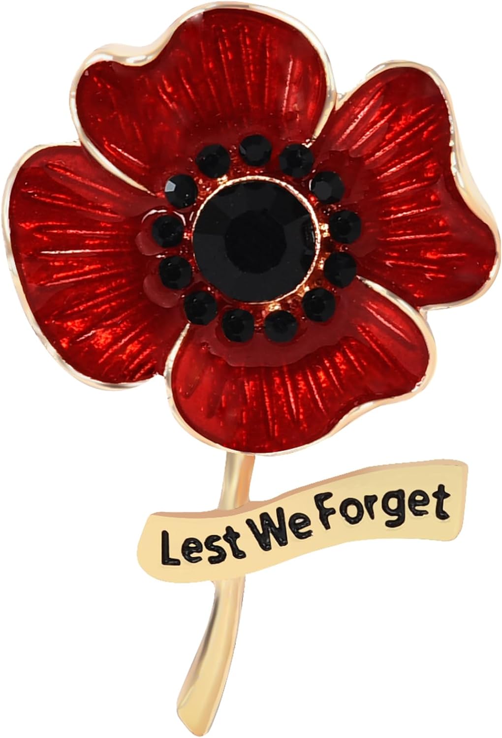 Lalavon Poppy Badges and Pins 2025 Red Flower Poppy Brooch Lest We Forget, Remembrance Day Pin Badges for Women Men Veteran Gifts Memorabilia