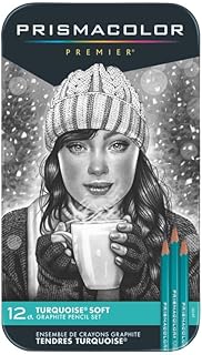 Prismacolor Premier Turquoise Graphite Sketching Pencils, Soft Leads, 12 Count