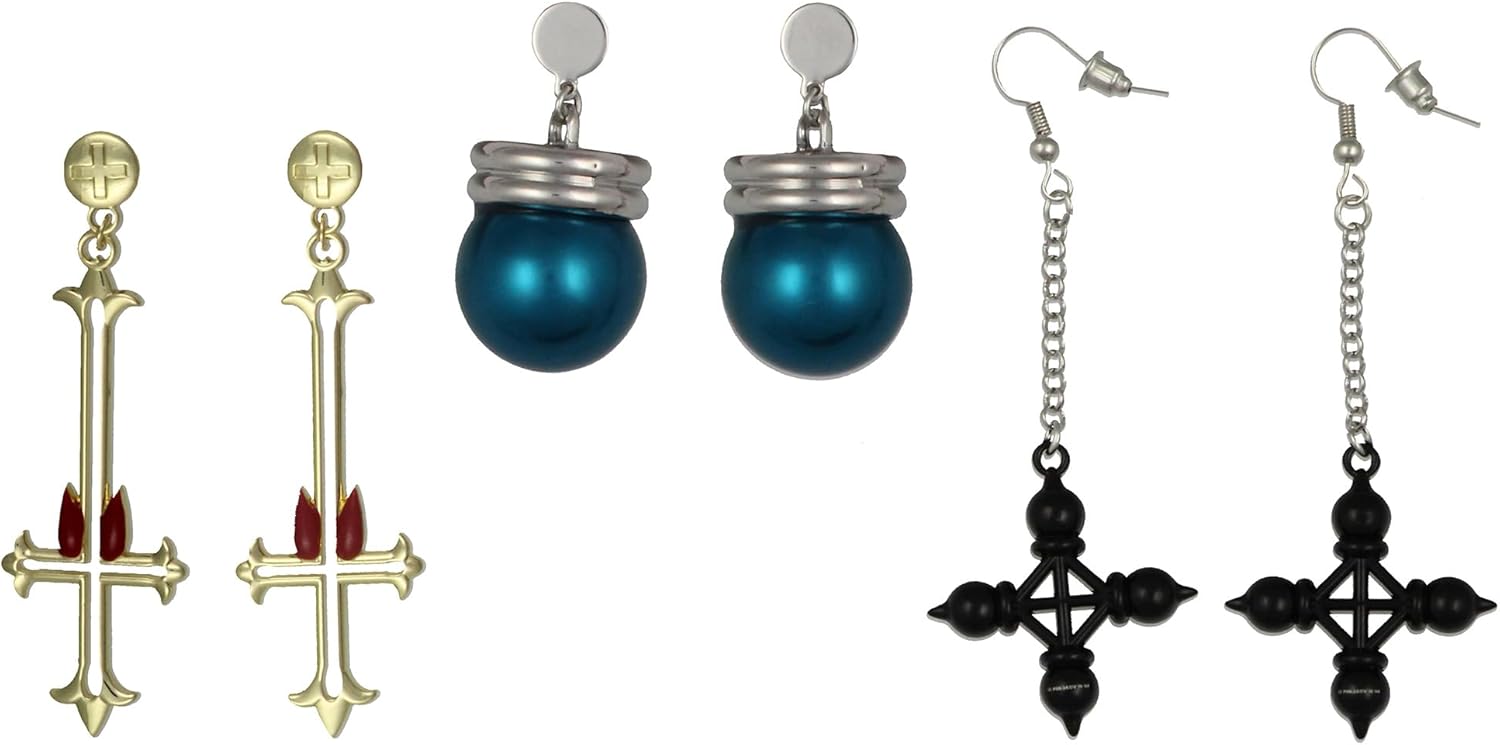 Hunter X Hunter Anime Manga Chrollo Lucifer Stud and Hook Earring 3 Pack