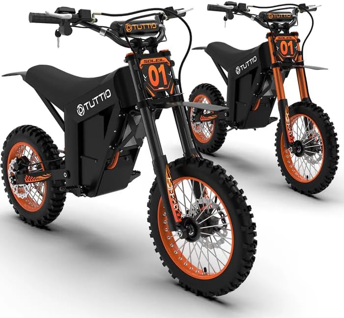 Tuttio Soleil01 & Soleil01-BF Electric-Dirt-Bike 2-Pack - 2000W 37MPH Fast Electric-Bike, 48V 21AH Electric Motorcycles, 14"/12" Fat Tire Off-Road E-Bike for Adults Teens Age13+
