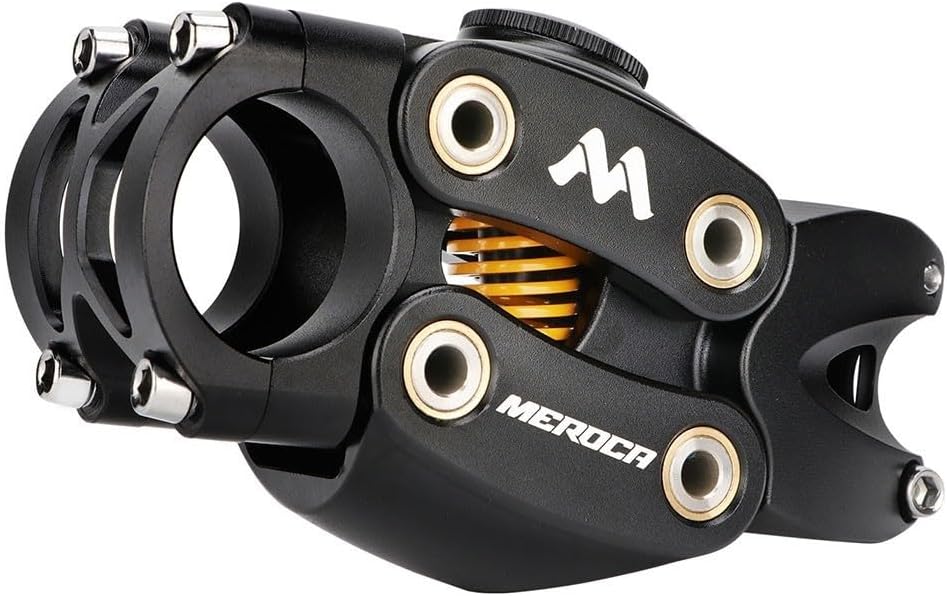 Gdfnmogo Bicycle Suspension Stem, Adjustable Handlebar Stem For Gravel Bike E-Bike, Aluminum Alloy, 90MM Length 15-20MM Travel Shock Absorbing