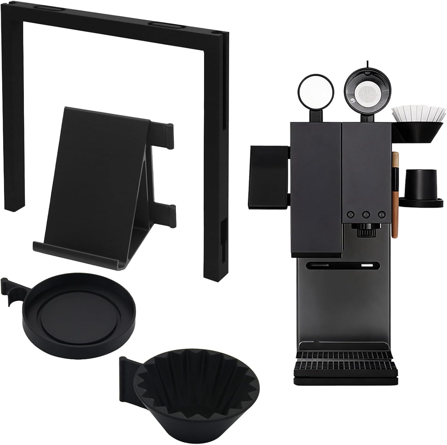 Detachable Coffee Accessory Storage Rack Black Left