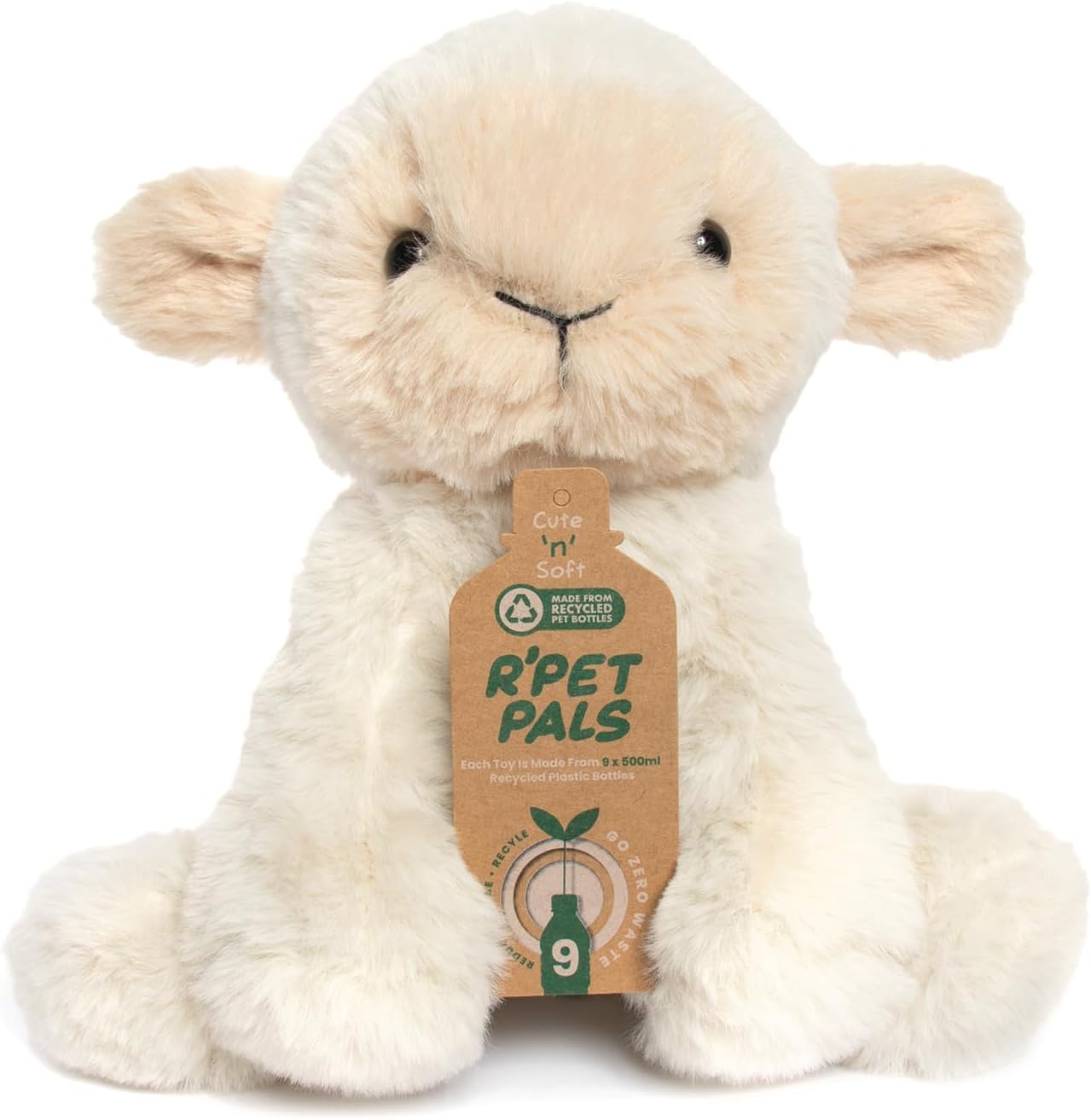 Lesser & Pavey Rpet Pals Lottie Sitting Lamb Teddy For Kids | Made Up of Recycled Bottles | Stuffed Animal Soft Toys | Ideal For Birthday or Baby Gift