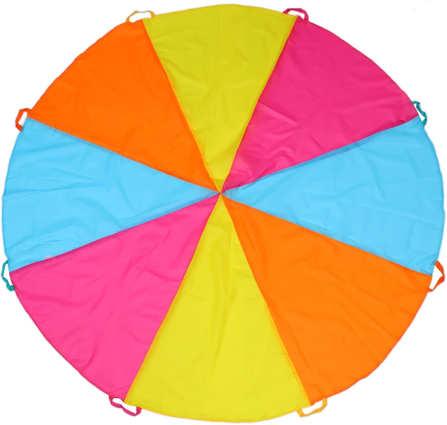 6ft Rainbow Parachute, Play Parachute Toy for Kids, Parachute with Handles Indoor & Outdoor Play Equipment
