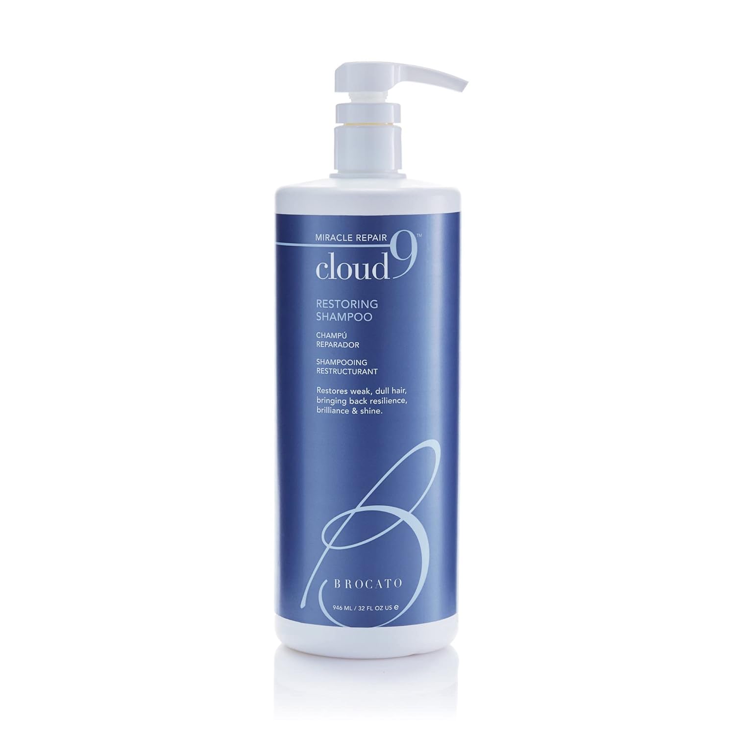 Brocato Cloud 9 Restoring Shampoo, 32 Fl Oz | Miracle Repair, Moisturizing, Hydrate, & Revitalizing Shampoo | For Weak, Dull, Dry, & Damaged Hair | Restore Resilience, Health & Shine