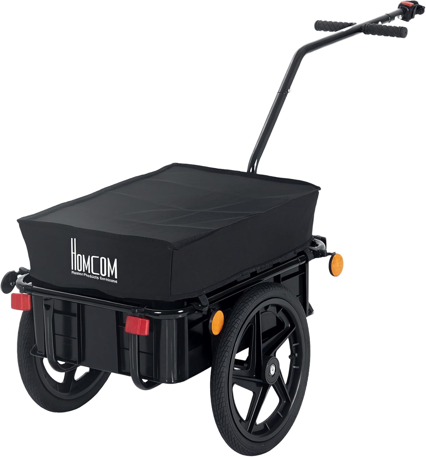 Aosom Bicycle Cargo Trailer with Removable Box and Waterproof Cover, Bike Wagon Trailer with Two 16in Wheels