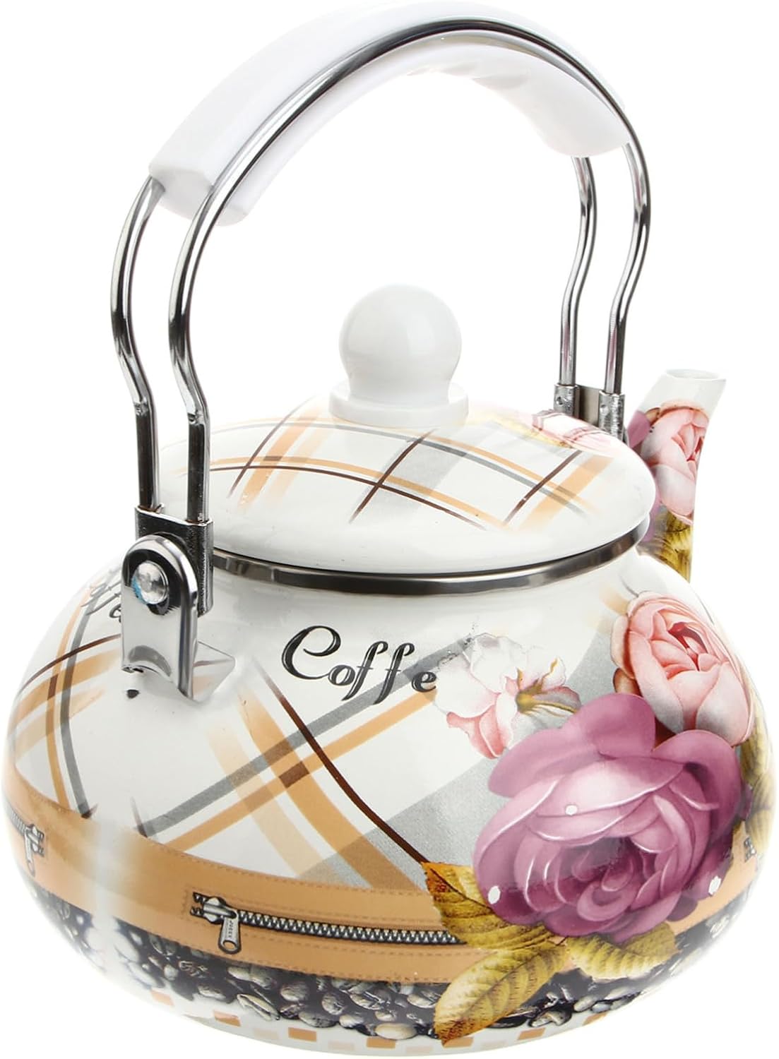 MAGICLULU Vintage Tea Pot Enamel Kettle Cooker Teakettle Water Kettle Antique Teapot Large Spout for Fast Filling