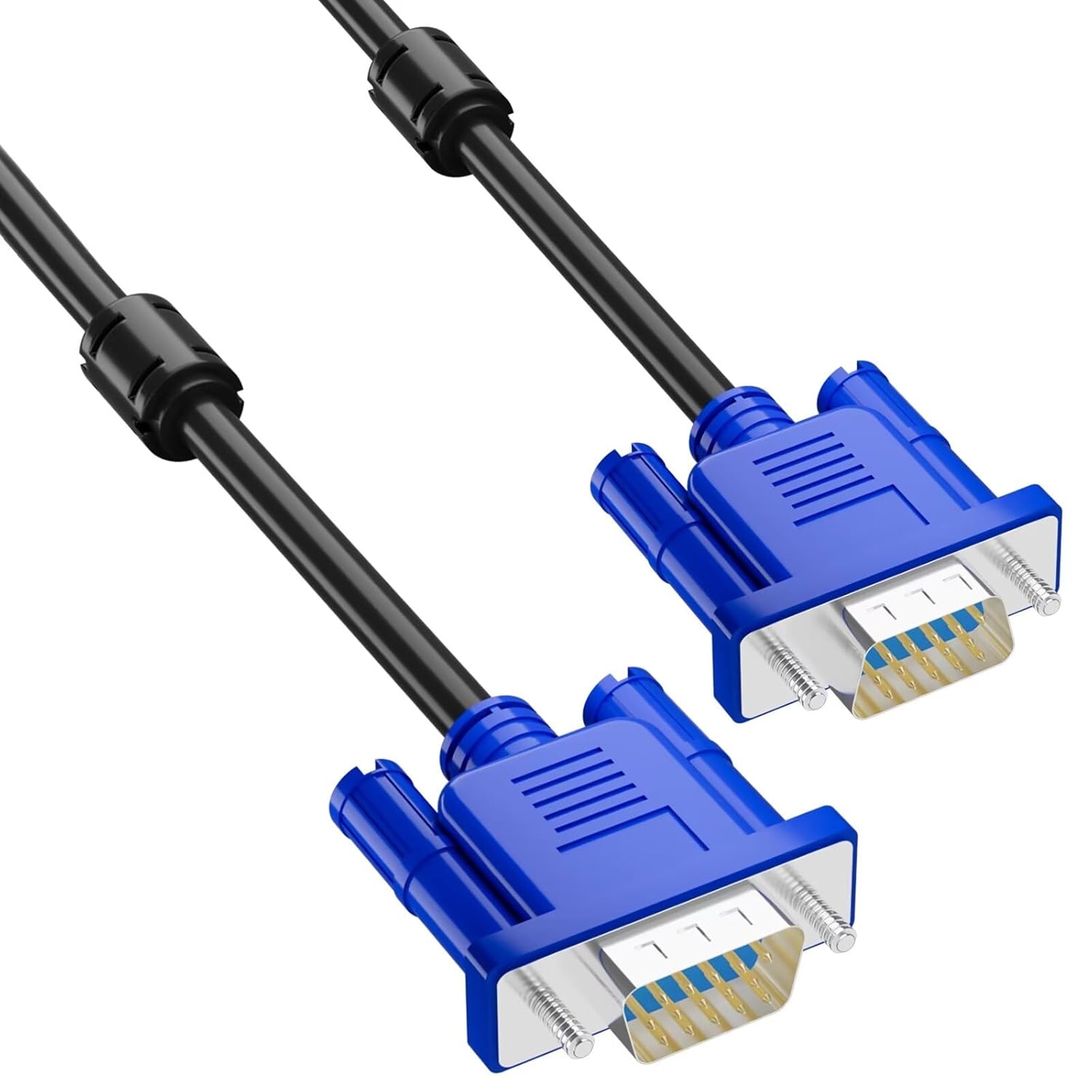 6ft VGA Cable, VGA to VGA Monitor Cable, Male-to-Male Vga Cord for Video Transmission Cable, PC or Laptop to Monitor/Projector with VGA Plug Port - Ideal for Office or Home Use, Blue