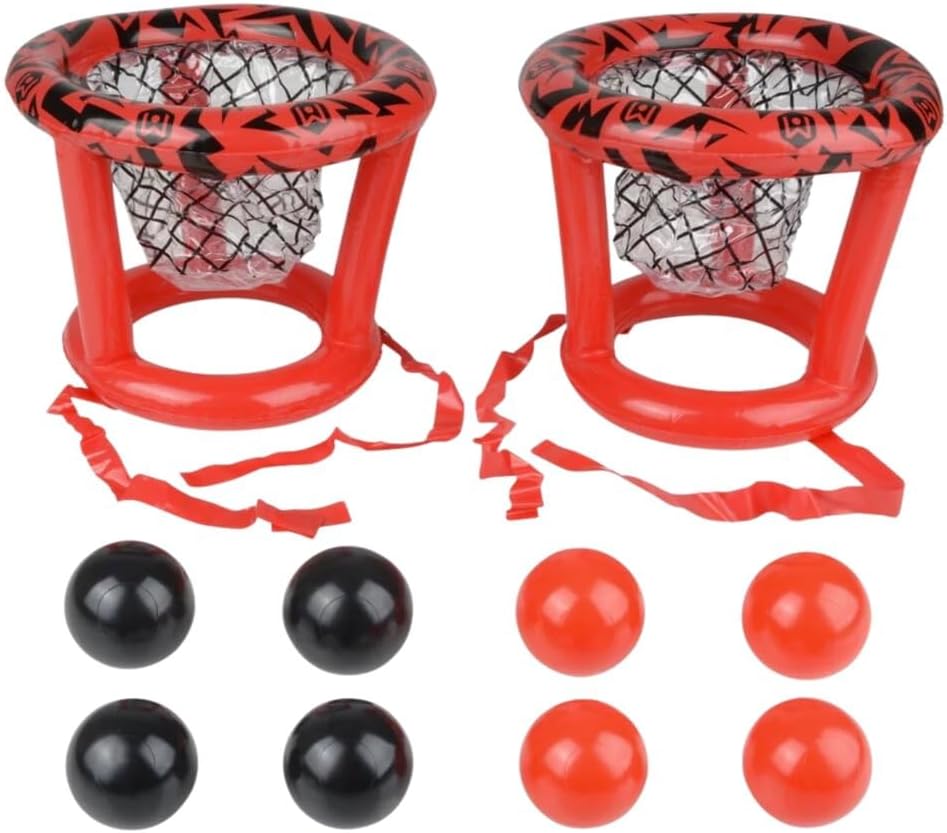 Wicked Big Sports Inflatable Basket Heads, Funny Basketball or Toss Game for Outdoor or Indoor Play, Red (1913)