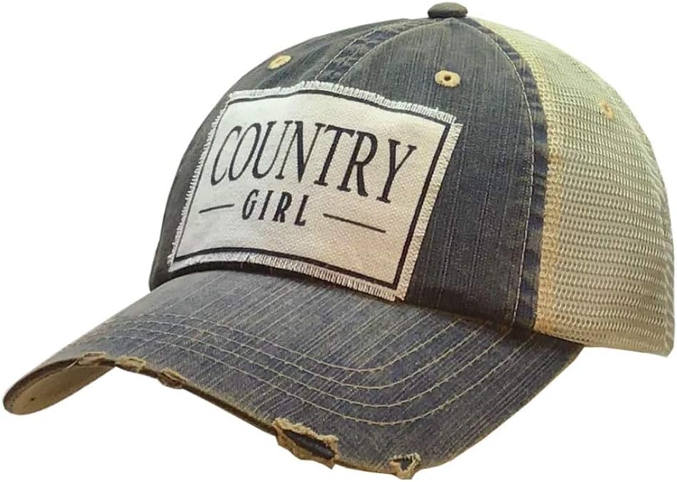Vintage Life Funny Hats for Women and Girls, Distressed Trucker Baseball Cap with Sayings