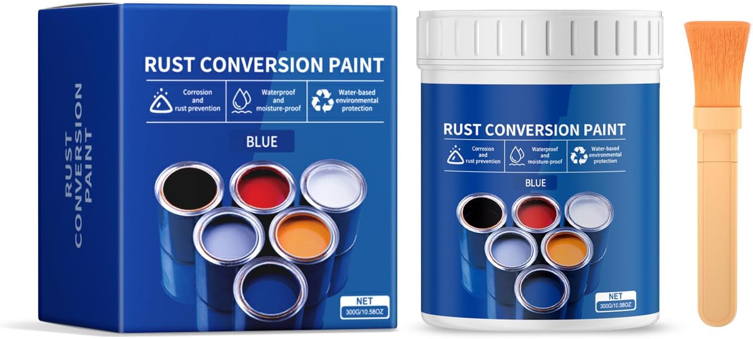 Oxxggkao 300g Water Based Rusts Inhibitor Paint With Brush Offering Weatherproof & Colorful Protective Coating For Metal Surfaces Weatherproof Metal Paint