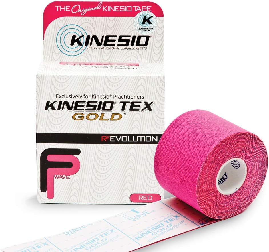 Kinesio Taping - Elastic Therapeutic Athletic Tape Tex Gold FP - Red – 2 in. x 16.4 ft