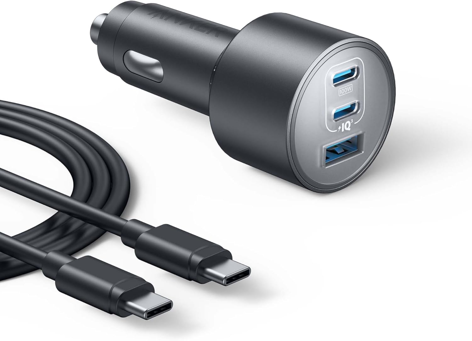 Anker iPhone 16 USB-C Car Charger, 167.5W Max 3-Port Ultra-Compact Type-C Fast Car Charger for MacBook Pro/Air, iPhone 15/14/13 Series, Samsung S24/S23, iPad Pro, AirPods and More