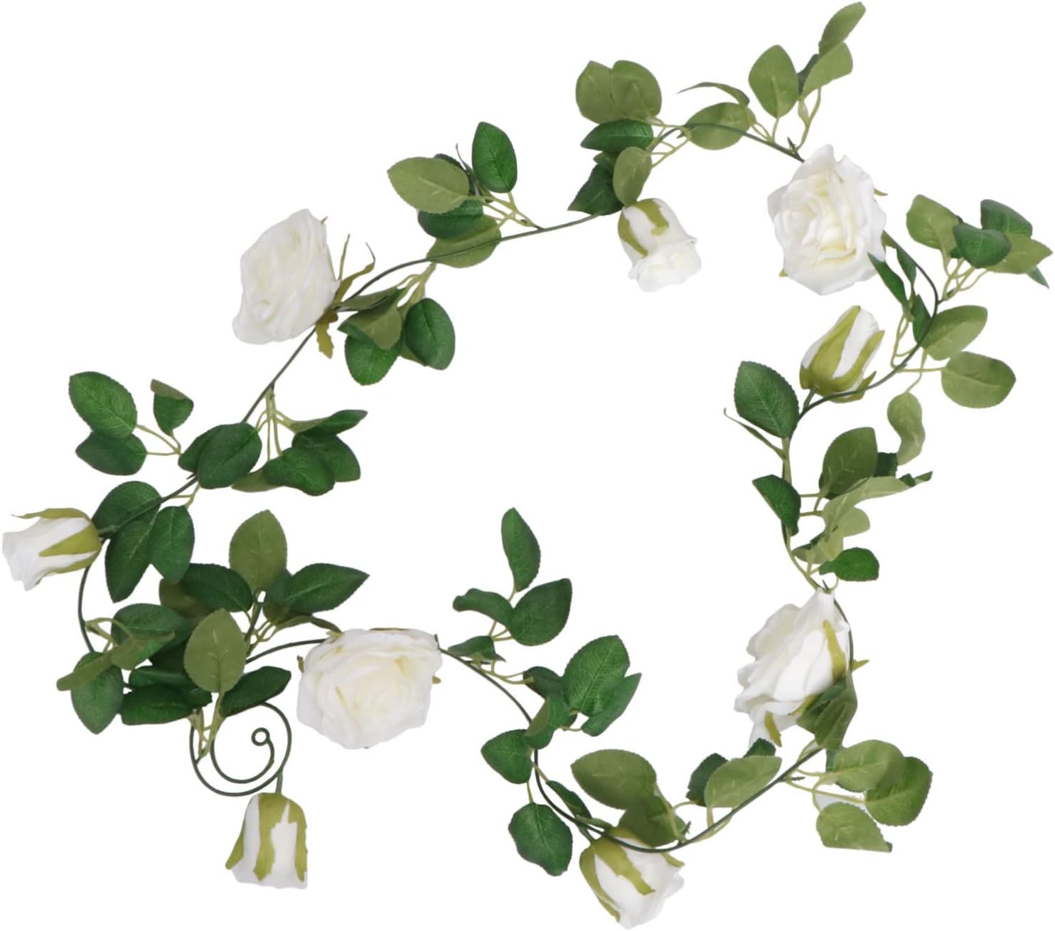 ERINGOGO 1Pc Rose Rattan Garland for Home Elegant Hanging Flower Background for Wedding Festival Banquet Floral Vine Creamy